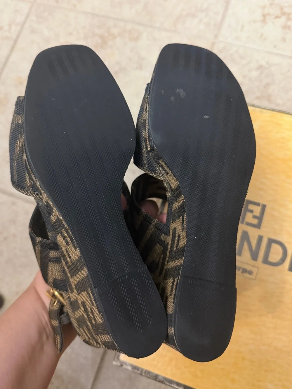 Fendi Zucca Wedge Heels Size 6.5